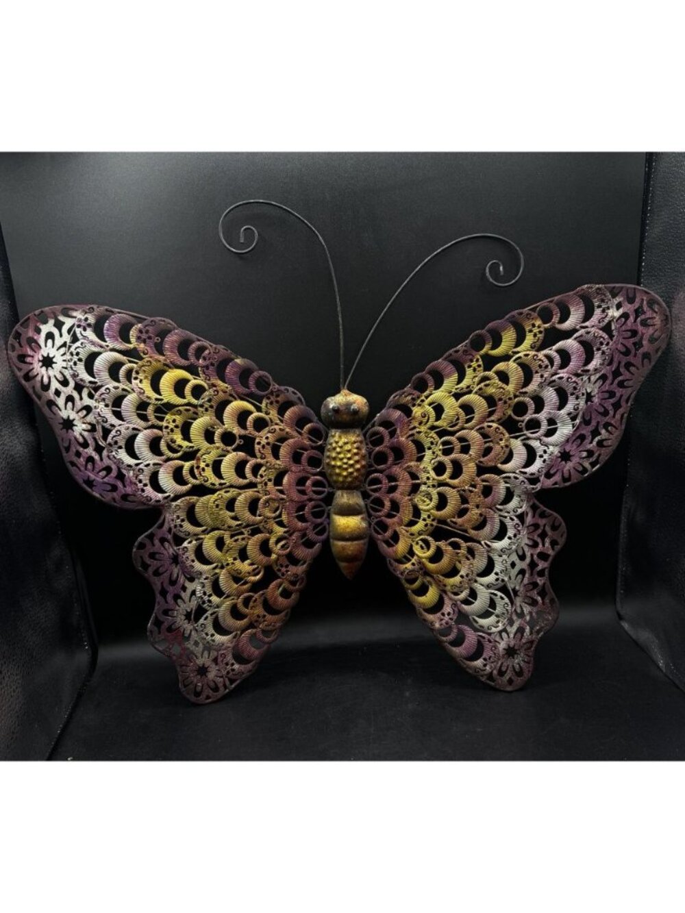 Large Brutalist Metal Butterfly Wall Decor 22.5” X 18”